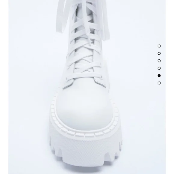 Brand New Zara LACE-UP LEATHER ANKLE BOOTS - Picture 7 of 14